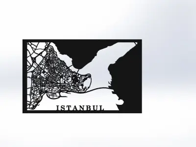 City Map of Istanbul Laser Cutting Sheet 3D model
