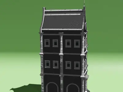 Winter House Low-poly 3D model