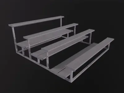 Football Soccer Bleacher 3D Model Low-poly 3D model