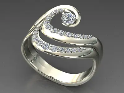 Diamond Ring Wave 3D print model