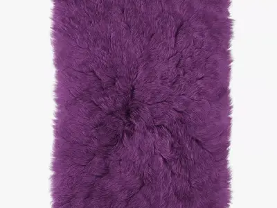 Shaggy Fur Rectangle rug 3D model