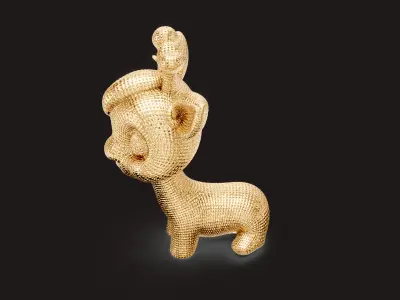 Cute Knitted Giraffe Decoration and jewelry 3D print model