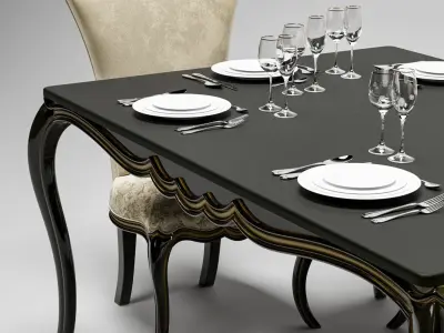 Dining Tables Set 02 3D model