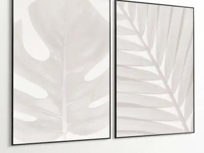 Plaster Two Photo Frame 459 Low-poly 3D model