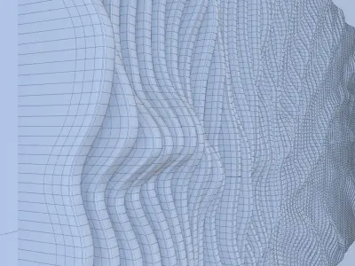 Waves trapped in the wood Decoration frame panel  3D model