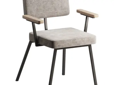 KRAB with solid wood armrests 3D model