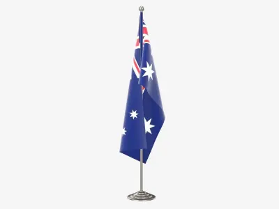 Desk flag decorative tall 3D model