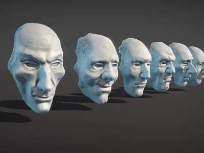 Masks pack Low-poly 3D model