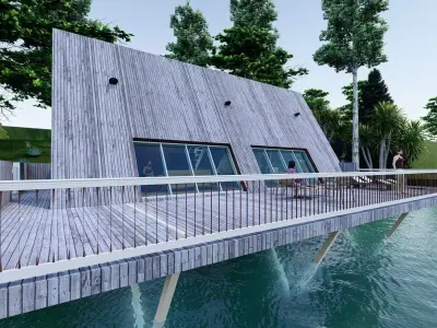 Wooden Cabin house  Low-poly 3D model