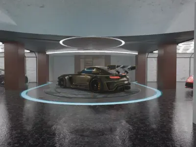 Underground luxury garage 3D model