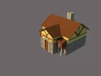 Medieval-House-2 house Low-poly 3D model