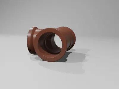 Pipe T PVC - Water - Cano 3D model