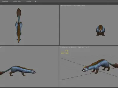 Cartoon weasel Low-poly 3D model