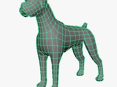 Low Poly Boxer dog Low-poly 3D model