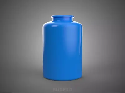 STANDARD EMPTY BLUE WATER FLUID LIQUID STORAGE CONTAINER TANK 3D model