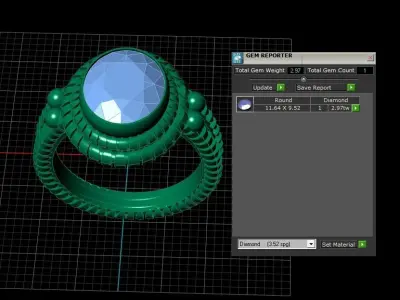 Luxury Women Fashion Diamond Ring 3d Printable Model 3D print model