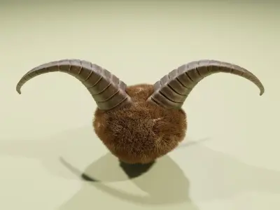 Display Horns Statue 3D model