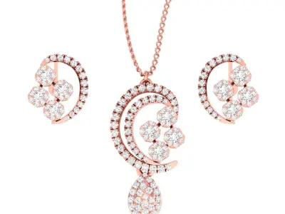 Pendant Earrings combo - 1123 3D print model