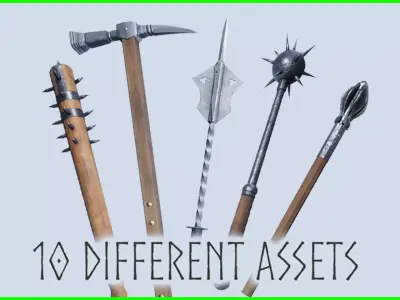 Weapons Series - Maces - Mini Pack Low-poly 3D model