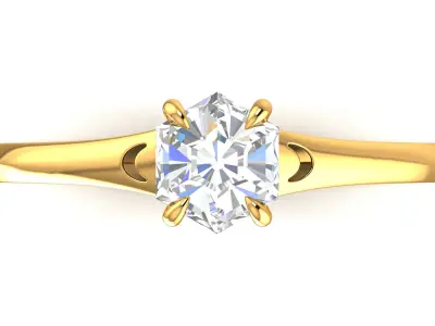 Hexagon Engagement Ring 3D print model