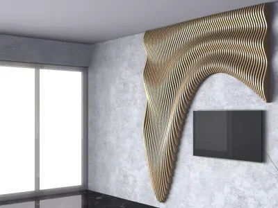 Parametric Wavy Wooden Wall Decor - 31 - CNC files for cutting 3D model