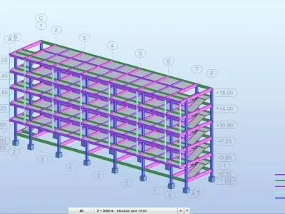 Building Structure Basic Model Revit Structure-Robot Structure 3D model