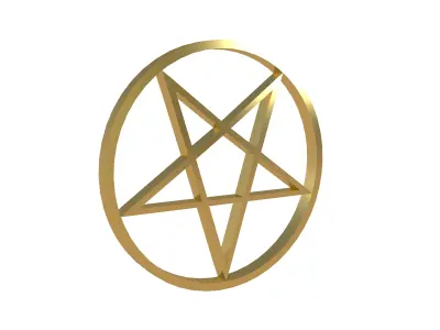 Inverted Pentagram Symbol v2 003 Low-poly 3D model