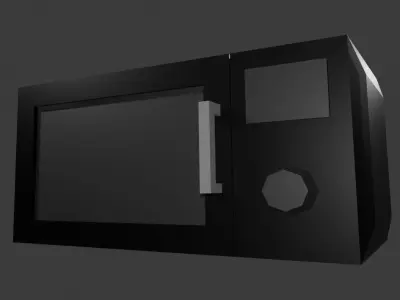 GameReady Microwave 3D Model  Low Poly  Blender  FBX Low-poly 3D model
