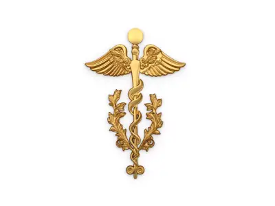 Relief Caduceus carved 03 3D model