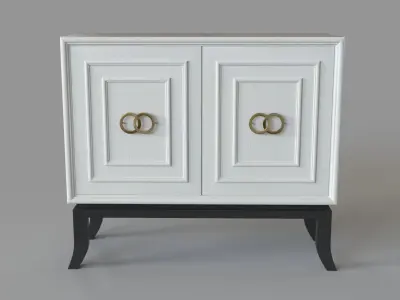 Decor Two Door Cabinet White 3D model
