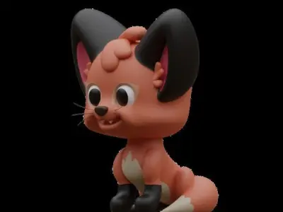 Fox cub  3D model