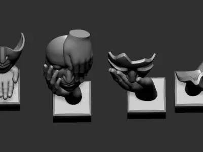 Figure Statue Listening Action Figure 3d printable mode 3D print model