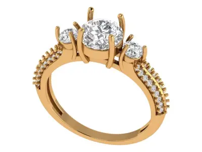 Solitaire Ring 3D print model 13