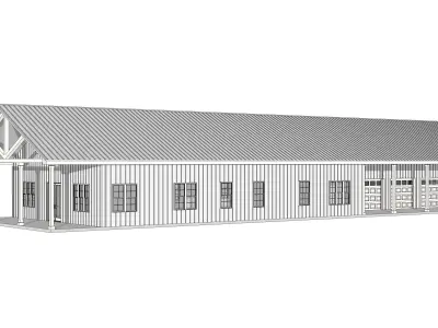 Barndominium House 018 -Archimple LLC Low-poly 3D model