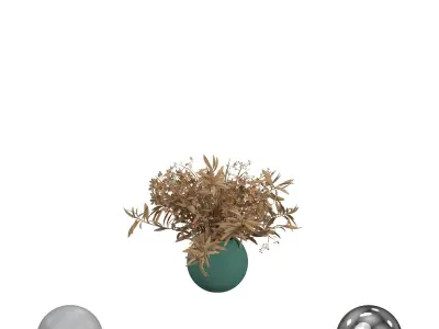 Bouquet of Hydrangea and Olive Branches 3D model