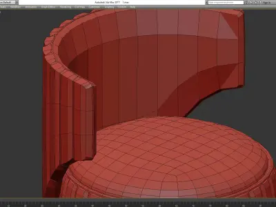 Luxury Upholstered Ivory Soft Velvelt Stool - Siganture 3d model Low-poly 3D model