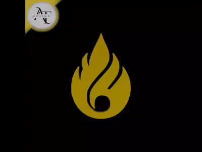 Simple Flame Symbol - 2D Art Free 3D print model 44