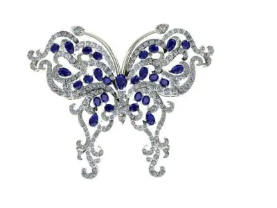Butterfly brooche 3D print model