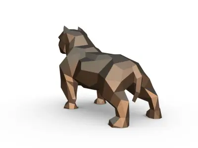American Bully low poly 3D print model