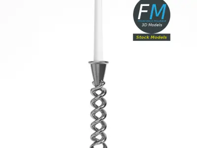 Candle with twisted holder 3D model