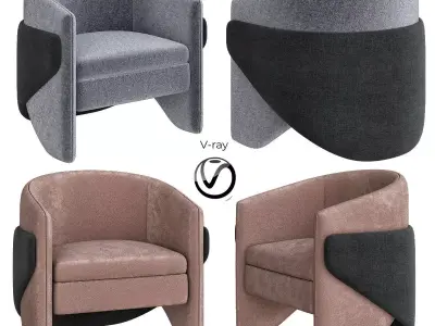 Thea Chair West Elm 3d model Low-poly 3D model