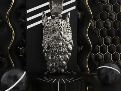 Owl pendant 3D print model