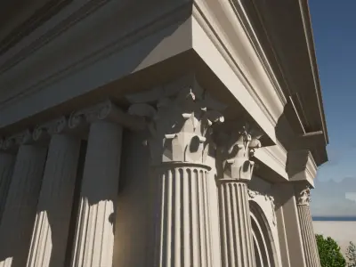 Roman Gate Low-poly 3D model