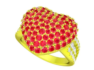 A5675 Luxury Diamond Heart Ring 3D Model 3D print model