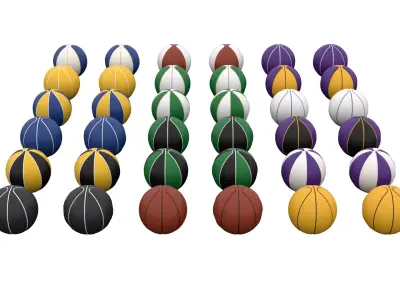 Basketball Ball Collection Low-poly 3D model