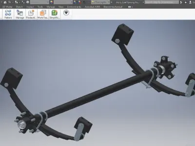 Car Leaf Sprung Axle  3D model