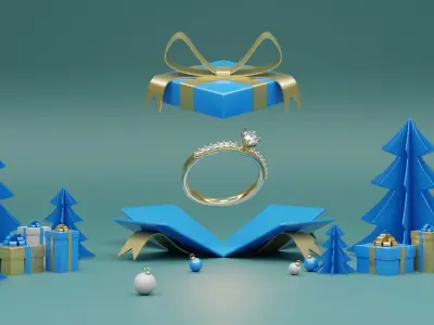 Christmas Product Advertising Display Podium 3D model