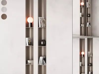 416 bookcase and rack 09 halfround semicircle modular shelfs 02 3D model