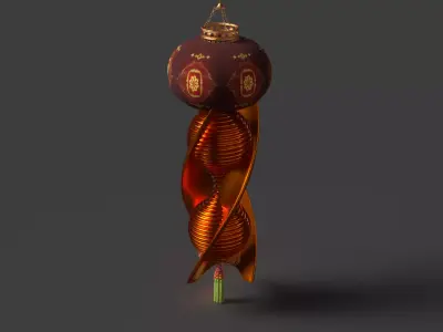 Chinese red lantern  3D model get
