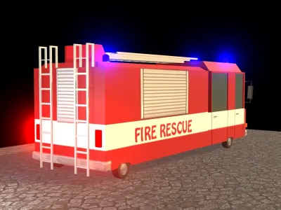 Fire rescue car 3D model